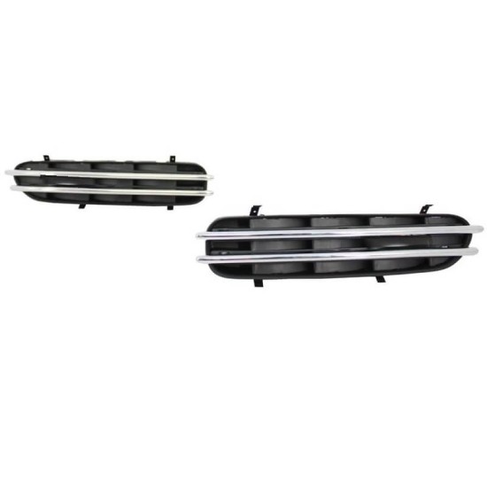 Πλαινές Γρίλιες Φτερών Για Bmw 5 E60 03-10 M5 Look Μαύρο / Χρώμιο 2 Τεμάχια