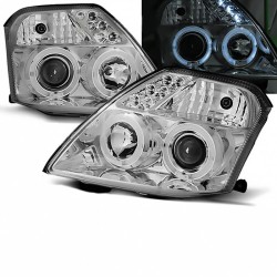 Μπροστινά Φανάρια Set Για Citroen C2 04-10 Angel Eyes & Led Χρωμίου H1/H1 Manual JunYan Μπροστινά Φανάρια Set Για Citroen C2 04-10 Angel Eyes & Led Χρωμίου H1/H1 Manual JunYan