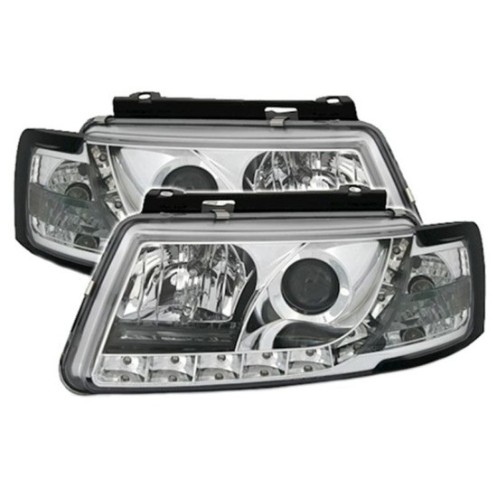 Μπροστινά Φανάρια Set Για Vw Passat 3B 96-00 DRL Χρωμίου H1/H1 Sonar