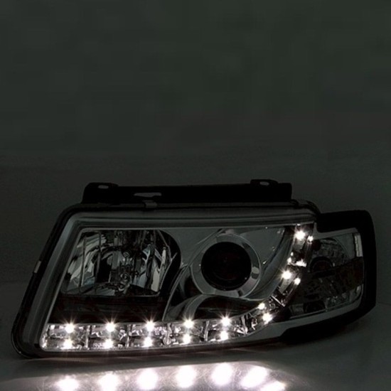 Μπροστινά Φανάρια Set Για Vw Passat 3B 96-00 DRL Χρωμίου H1/H1 Sonar