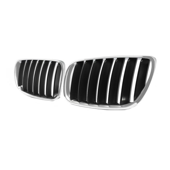 Καρδιές Μάσκας Για Bmw X3 E83 07-11 Μαύρο/Χρώμιο 2 Τεμάχια