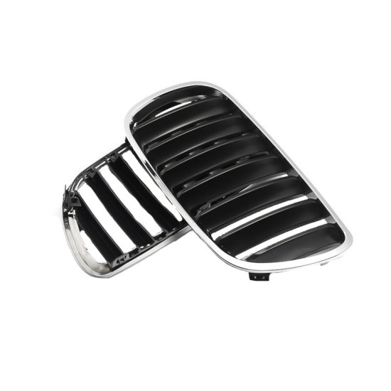 Καρδιές Μάσκας Για Bmw X3 E83 07-11 Μαύρο/Χρώμιο 2 Τεμάχια