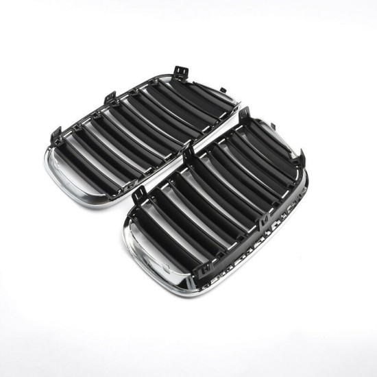 Καρδιές Μάσκας Για Bmw X3 E83 07-11 Μαύρο/Χρώμιο 2 Τεμάχια