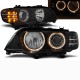 Μπροστινά Φανάρια Set Για Bmw X5 E53 99-03 Angel Eyes & Led Φλας Μαύρα H7/H7 Depo