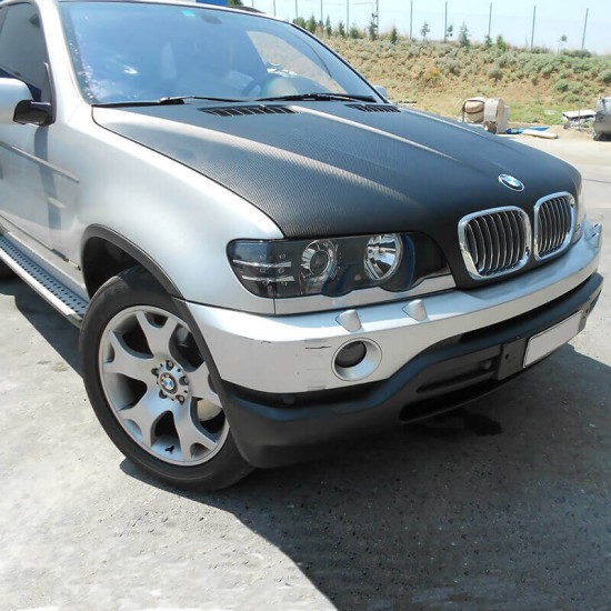 Μπροστινά Φανάρια Set Για Bmw X5 E53 99-03 Angel Eyes & Led Φλας Μαύρα H7/H7 Depo