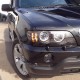 Μπροστινά Φανάρια Set Για Bmw X5 E53 99-03 Angel Eyes & Led Φλας Μαύρα H7/H7 Depo