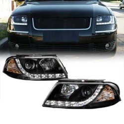 Μπροστινά Φανάρια Set Για Vw Passat 3BG 00-05 TRU DRL Μαύρα H1/H1 Sonar