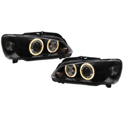 Μπροστινά Φανάρια Set Για Peugeot 106 96-99 Angel Eyes Μαύρα H7/H7 Depo Μπροστινά Φανάρια Set Για Peugeot 106 96-99 Angel Eyes Μαύρα H7/H7 Depo