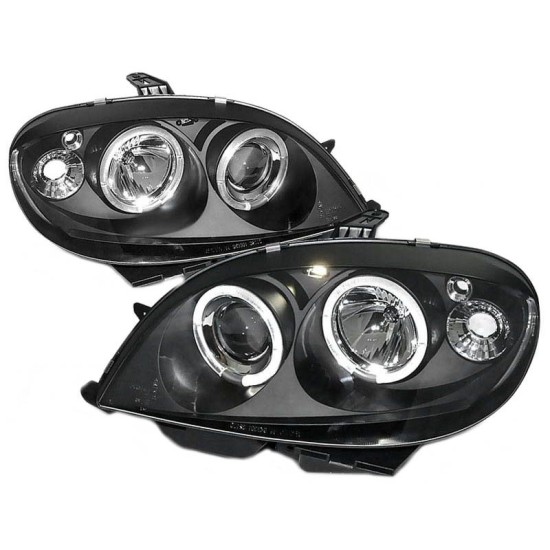 Μπροστινά Φανάρια Set Για Citroen Saxo 00-04 Angel Eyes Μαύρα H1/H1 Sonar