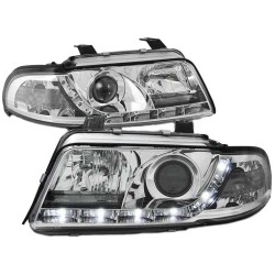 Μπροστινά Φανάρια Set Για Audi A4 B5 99-00 DRL Χρωμίου H1/H1 Sonar Μπροστινά Φανάρια Set Για Audi A4 B5 99-00 DRL Χρωμίου H1/H1 Sonar