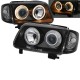 Μπροστινά Φανάρια Set Για Vw Polo 6N2 99-01 Angel Eyes Μαύρα H7/H7 Depo