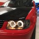 Μπροστινά Φανάρια Set Για Vw Polo 6N2 99-01 Angel Eyes Μαύρα H7/H7 Depo