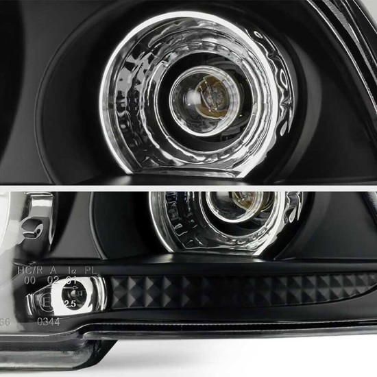 Μπροστινά Φανάρια Set Για Bmw 3 E36 90-99 Coupe / Cabrio Angel Eyes & Led Μαύρα H1/H1 Sonar