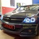 Μπροστινά Φανάρια Set Για Opel Astra H 04-09 Angel Eyes Μαύρα H7/H7 Με Μοτέρ Depo