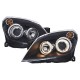 Μπροστινά Φανάρια Set Για Opel Astra H 04-09 Angel Eyes Μαύρα H7/H7 Με Μοτέρ Depo