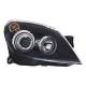 Μπροστινά Φανάρια Set Για Opel Astra H 04-09 Angel Eyes Μαύρα H7/H7 Με Μοτέρ Depo