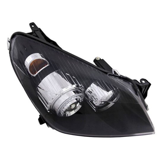 Μπροστινά Φανάρια Set Για Opel Astra H 04-09 Angel Eyes Μαύρα H7/H7 Με Μοτέρ Depo
