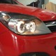 Μπροστινά Φανάρια Set Για Opel Astra H 04-09 Angel Eyes Μαύρα H7/H7 Με Μοτέρ Depo
