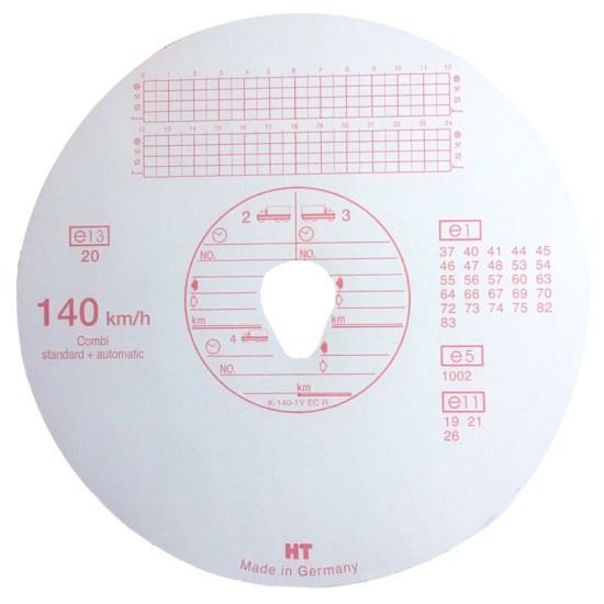 Ταχογράφοι Haug Original Combi 140Km/h 100 Τεμάχια
