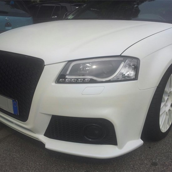 Μπροστινά Φανάρια Set Για Audi A3 8P 08-12 TRU DRL & Led Tube Μαύρα H7/H1 Sonar