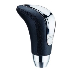 Πόμολο Λεβιέ Ταχυτήτων Universal Μαύρο/Νίκελ Με Ραφές Για Κανονική Όπισθεν 37060