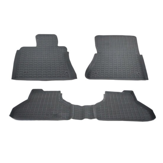 Πατάκια Σκαφάκια 3D Από Λάστιχο Για Bmw X5 E70 07-13, F15 13-18 / X6 E71 07-13, F16 15-19 "Star Diamond" 3 Τεμάχια Γκρι