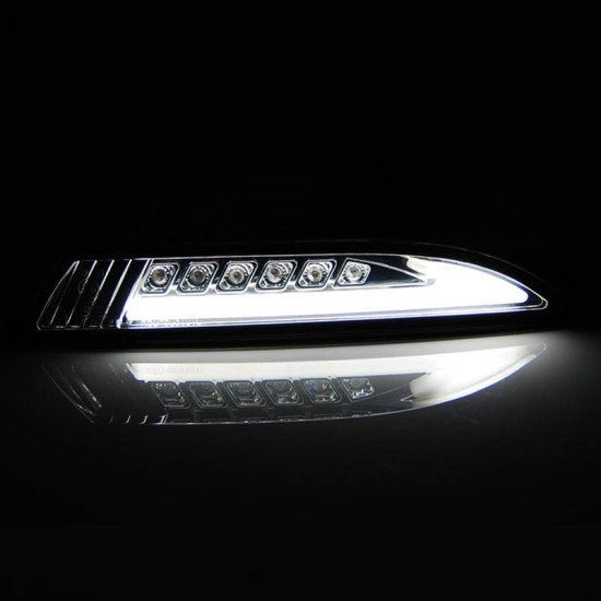 Μπροστινά Φλας Για Vw Scirroco 08-14 Led Tube & DRL Χρώμιο 2 Τεμάχια Reliable Auto Parts