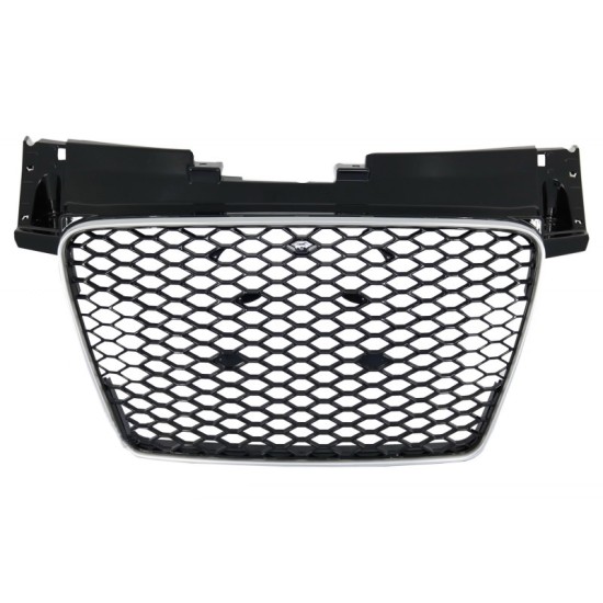 Μάσκα Για Audi TT 8J 06-14 TTRS Look  Κυψελωτή Χρώμιο/Γυαλιστερό Μαύρο 1 Τεμάχιο