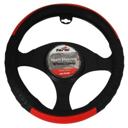 Κάλυμμα Τιμονιού Αυτοκινήτου PU Ανάγλυφο Μαύρο/Κόκκινο Medium 38cm Κάλυμμα Τιμονιού Αυτοκινήτου PU Ανάγλυφο Μαύρο/Κόκκινο Medium 38cm
