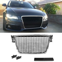 Μάσκα Για Audi A4 B8 08-11 RS4 Look Κυψελωτή Χρώμιο/Μαύρο 1 Τεμάχιο Μάσκα Για Audi A4 B8 08-11 RS4 Look Κυψελωτή Χρώμιο/Μαύρο 1 Τεμάχιο