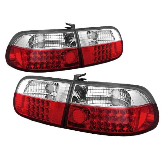 Πισινά Φανάρια Set Για Honda Civic 92-95 3D Led Κόκκινο/Crystal Sonar