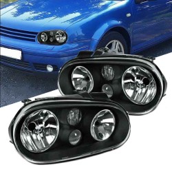Μπροστινά Φανάρια Set Για Vw Golf IV (4) 97-03 GTI Look Μαύρα H7/H1/H3 Depo Μπροστινά Φανάρια Set Για Vw Golf IV (4) 97-03 GTI Look Μαύρα H7/H1/H3 Depo