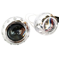 Προτζέκτορες Φαναριών Bi-Xenon Για Retrofit 2.5" H1 Mini Cooper Look Με CCFL Angel Eyes 2 Τεμάχια