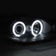 Μπροστινά Φανάρια Set Για Peugeot 206 02-07 ccfl Angel Eyes Μαύρα H1/H1 Sonar