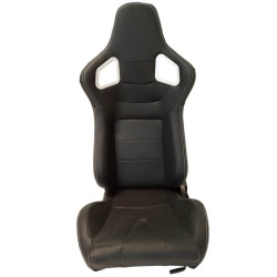 Καθίσματα Bucket RS Δερματίνη Μαύρο Με Άσπρες Ραφές Ζευγάρι 2 Τεμαχίων