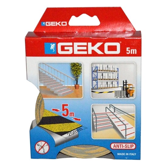 Αυτοκόλλητη Αντιολισθητική Ταινία Geko 25mm x 5m Κίτρινο / Μαύρο
