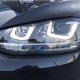 Μπροστινά Φανάρια Set Για Vw Golf VII (7) 12-17 U-Type DRL & Led Φλας Dynamic GTI R-Line Look Μαύρα H7/H7 Με Μοτέρ Carner