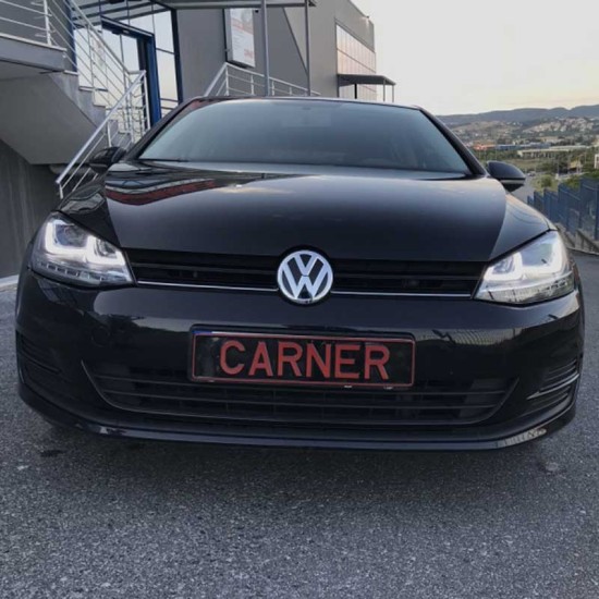 Μπροστινά Φανάρια Set Για Vw Golf VII (7) 12-17 U-Type DRL & Led Φλας Dynamic GTI R-Line Look Μαύρα H7/H7 Με Μοτέρ Carner
