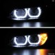 Μπροστινά Φανάρια Set Για Bmw 3 E92 / E93 06-10 U-LED 3D Angel Eyes Μαύρα Xenon D1S Sonar