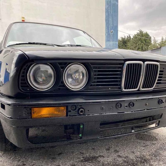 Μπροστινά Φανάρια Set Για Bmw 3 E30 82-94 Angel Eyes Μαύρα H1/H1 Manual Carner