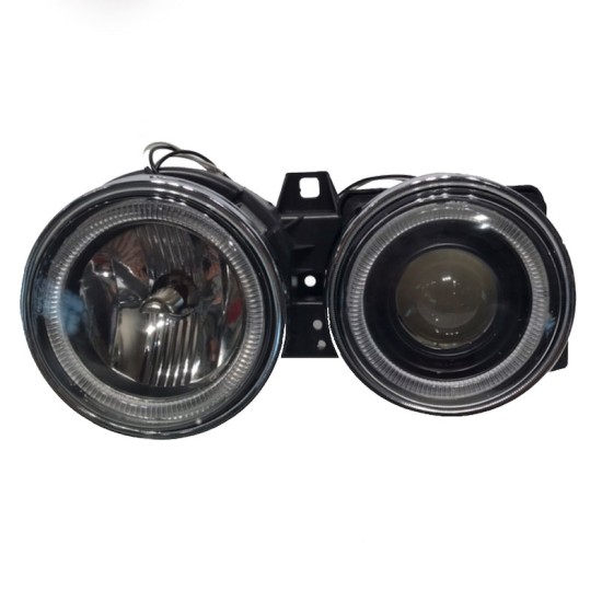 Μπροστινά Φανάρια Set Για Bmw 3 E30 82-94 Angel Eyes Μαύρα H1/H1 Manual Carner
