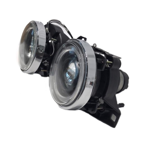 Μπροστινά Φανάρια Set Για Bmw 3 E30 82-94 Angel Eyes Μαύρα H1/H1 Manual Carner