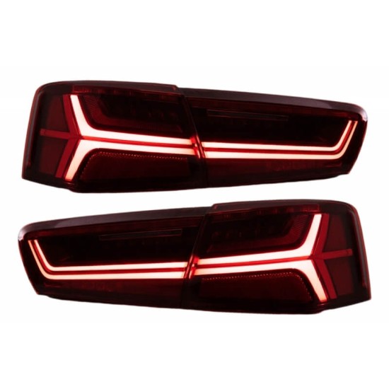 Πισινά Φανάρια Set Για Audi A6 C7 11-15 Led Bar Dynamic Κόκκινο/Crystal Eagle Eyes
