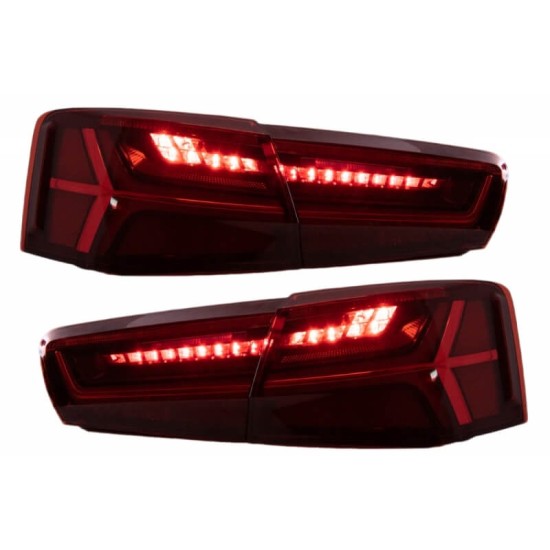 Πισινά Φανάρια Set Για Audi A6 C7 11-15 Led Bar Dynamic Κόκκινο/Crystal Eagle Eyes