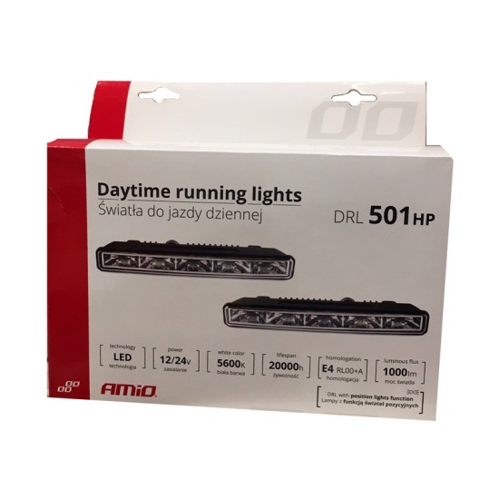 DRL Set Φώτα Ημέρας Universal DRL 501 HP Mini 12-24 Volt 10.64 Watt 187 x 23.5 x 46mm 2 Τεμάχια