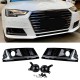 Δίχτυ Προφυλακτήρα Εμπρός Πλαινό Για Audi A4 B9 16-18 RS4 Look Γυαλιστερό Μαύρο / Ασημί Αριστερό & Δεξί 2 Τεμάχια