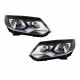 Μπροστινά Φανάρια Set Για Vw Tiguan mk1 11-15 DRL Μαύρα H7/H7 Με Μοτέρ  Carner