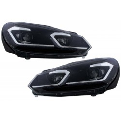 Μπροστινά Φανάρια Set Για Vw Golf VI (6) 08-12 DRL & Led Signal Dynamic Look Golf 7,5 Μαύρα Με ασημί Γραμμή H7 Με Μοτέρ Carner Μπροστινά Φανάρια Set Για Vw Golf VI (6) 08-12 DRL & Led Signal Dynamic Look Golf 7,5 Μαύρα Με ασημί Γραμμή H7 Με Μοτέρ Carner