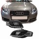 Μπροστινά Φανάρια Set Για Audi A4 B7 04-08 DRL & Led Tube & Led Signal Μαύρα H7/H1 Με Μοτέρ Reliable Auto Parts