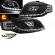 Μπροστινά Φανάρια Set Για Audi A4 B7 04-08 DRL & Led Tube & Led Signal Μαύρα H7/H1 Με Μοτέρ Reliable Auto Parts